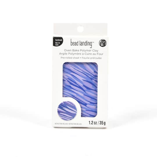 Purple Stripes Oven Bake Polymer Clay by Bead Landing&#x2122;